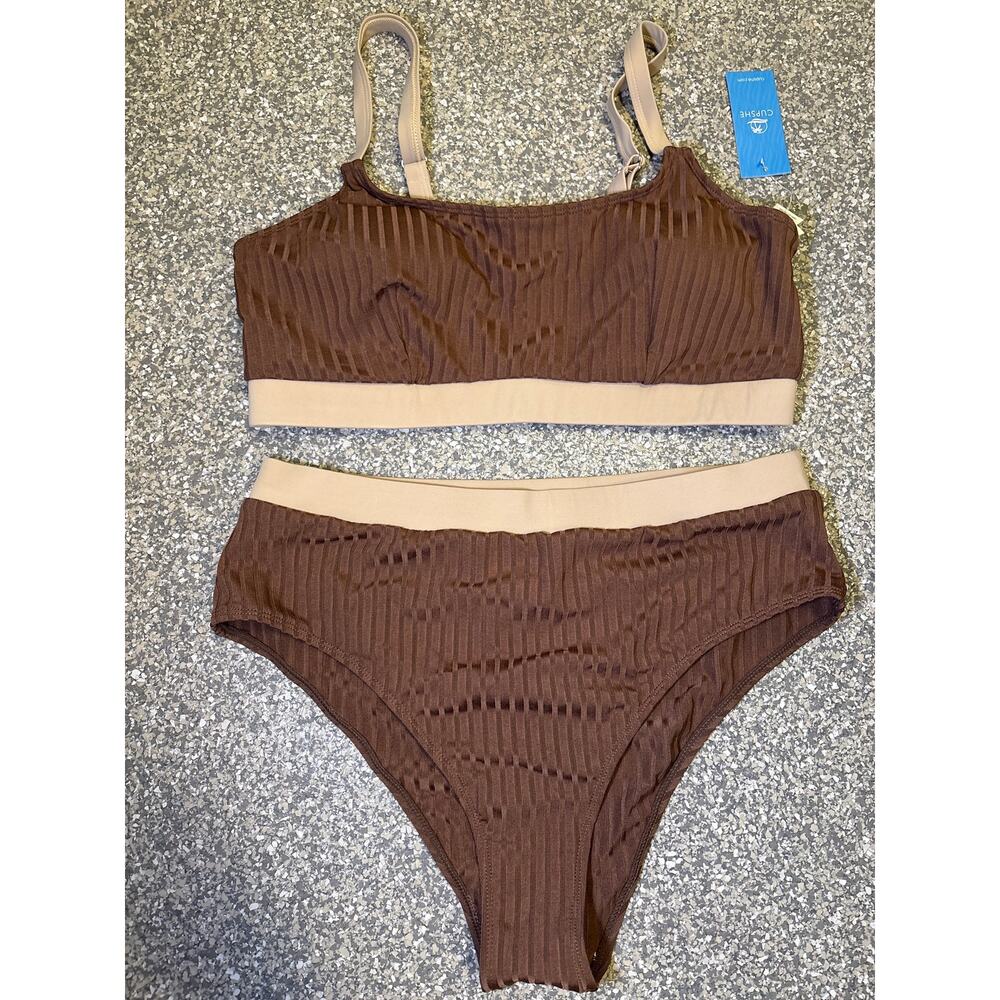 Brown Tank Bikini with adjustable straps